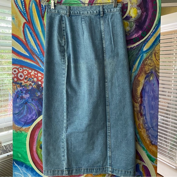 Woman’s Jean Denim Long Button Front Pencil Skirt NWT - Picture 2 of 10